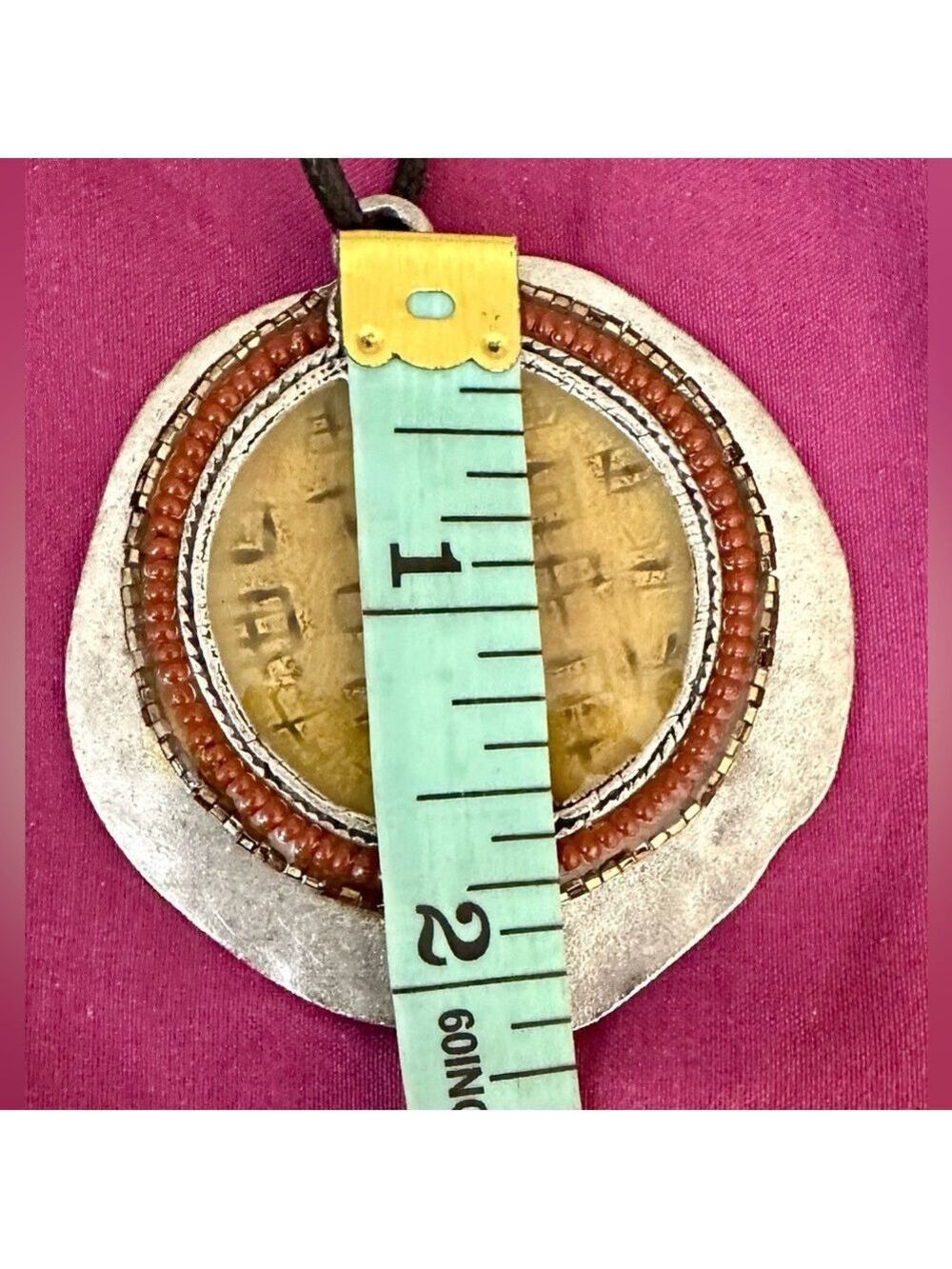 Chico’s Vintage Silver & Gold Tone Medallion Necklace - Picture 9 of 10